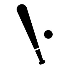 Baseball bat and ball silhouette. Vector.