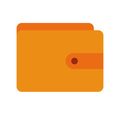 Flat design orange wallet icon. Vector.