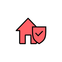 home insurance icon set illustration. home protection sign and symbol