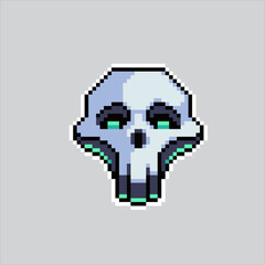 Pixel art illustration Skull. Pixelated Skull. Skull face pixelated for the pixel art game and icon for website and video game. old school retro.