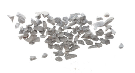 Rock gravel fly explosion fall, gray stone pebbles rock explode abstract cloud fly. Construction...