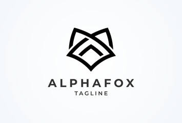 Initial A Fox logo. Letter A with fox head combination. vector illustration