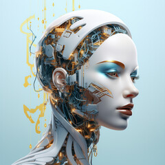 Fototapeta premium 3d render of a head, Generate AI