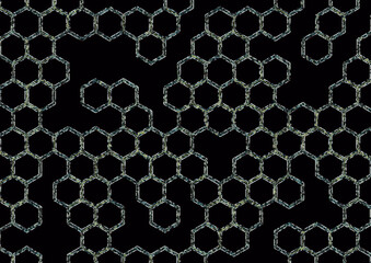 Hexagonal background with black spaces.