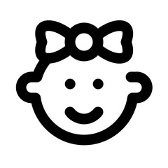 baby girl line icon