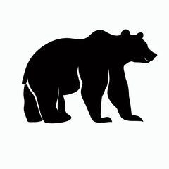 Vector Silhouette of Bear, Strong Bear Illustration for Forest and Wildlife Projects