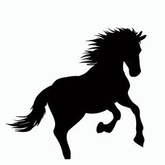 Vector Silhouette of Horse, Galloping Horse Illustration for Equestrian and Nature Themes