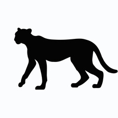 Vector Silhouette of Cheetah, Fast Cheetah Graphic for Wildlife and Nature Themes