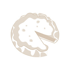 Basque Burnt Cheesecake Line art Illustration Logo