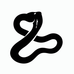Vector Silhouette of Snake, Slithering Snake Illustration for Reptile and Wildlife Concepts