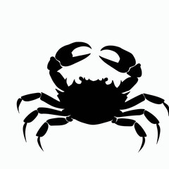 Vector Silhouette of Crab, Playful Crab Graphic for Marine and Ocean Concepts