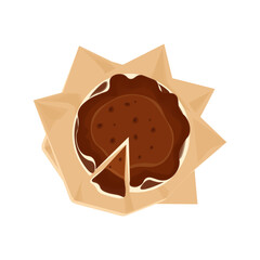 Delicious Basque Burnt Cheesecake Illustration Logo