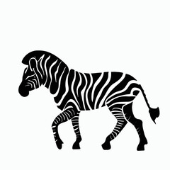 Fototapeta na wymiar Vector Silhouette of Zebra, Striking Zebra Illustration for Wildlife and Africa Concepts