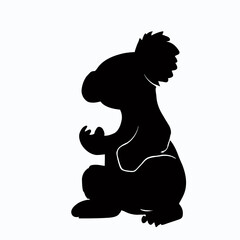 Vector Silhouette of Koala, Adorable Koala Graphic for Australian Wildlife Designs