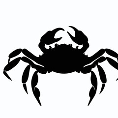 Vector Silhouette of Crab, Playful Crab Graphic for Marine and Ocean Concepts