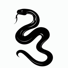 Fototapeta premium Vector Silhouette of Snake, Slithering Snake Illustration for Reptile and Wildlife Concepts