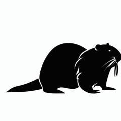 Vector Silhouette of Beaver, Hardworking Beaver Graphic for Wildlife and Nature Concepts