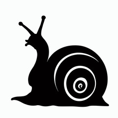 Vector Silhouette of Snail, Slow Snail Graphic for Nature and Wildlife Concepts