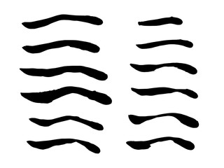 漢字手書き筆文字 パーツ 線 Japnanese Kanji handwritten calligraphy parts lines