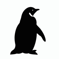 Vector Silhouette of Penguin, Cute Penguin Illustration for Arctic and Wildlife Themes