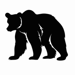 Vector Silhouette of Bear, Strong Bear Illustration for Forest and Wildlife Projects