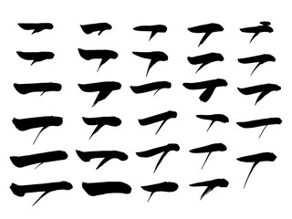 漢字手書き筆文字 パーツ 線 Japnanese Kanji handwritten calligraphy parts lines