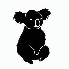 Vector Silhouette of Koala, Adorable Koala Illustration for Wildlife and Australia Themes