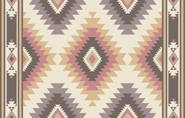 Ethnic tribal Aztec colorful background. Seamless tribal pattern, folk embroidery, tradition geometric Aztec ornament. Tradition Native and Navaho design for fabric, textile, print, rug, paper