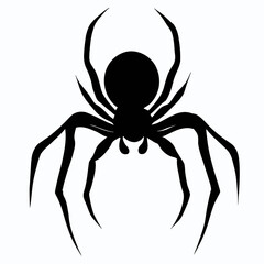 Vector Silhouette of Spider, Creepy Spider Illustration for Arachnid and Halloween Concepts