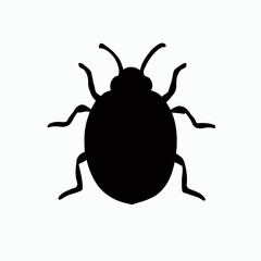 Vector Silhouette of Ladybug, Cheerful Ladybug Illustration for Insect and Garden Designs