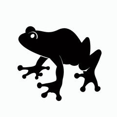 Vector Silhouette of Frog, Cute Frog Graphic for Amphibian and Nature Themes