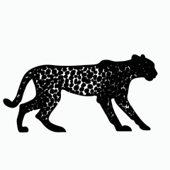 Vector Silhouette of Cheetah, Fast Cheetah Graphic for Wildlife and Nature Themes