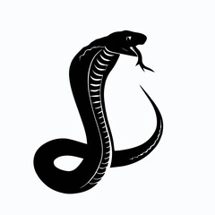 Vector Silhouette of Snake, Slithering Snake Illustration for Reptile and Wildlife Concepts