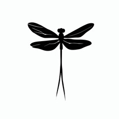 Vector Silhouette of Dragonfly, Graceful Dragonfly Illustration for Insect and Nature Concepts