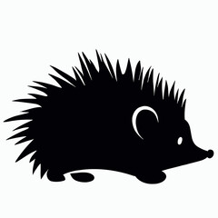 Vector Silhouette of Hedgehog, Cute Hedgehog Illustration for Animal and Nature Themes