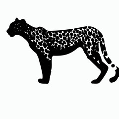 Vector Silhouette of Cheetah, Fast Cheetah Graphic for Wildlife and Nature Themes