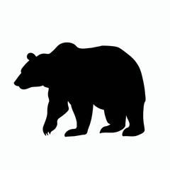 Vector Silhouette of Bear, Strong Bear Illustration for Forest and Wildlife Projects