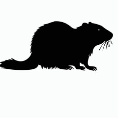 Vector Silhouette of Beaver, Hardworking Beaver Graphic for Wildlife and Nature Concepts