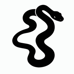 Vector Silhouette of Snake, Slithering Snake Illustration for Reptile and Wildlife Concepts
