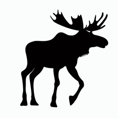 Vector Silhouette of Moose, Majestic Moose Graphic for Wildlife and Forest Designs