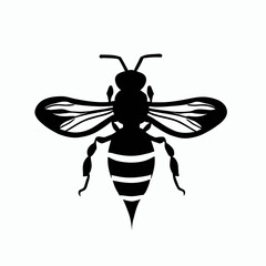 Vector Silhouette of Bee, Busy Bee Graphic for Nature and Pollination Themes