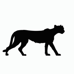 Vector Silhouette of Cheetah, Fast Cheetah Graphic for Wildlife and Nature Themes
