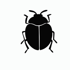 Vector Silhouette of Ladybug, Cheerful Ladybug Illustration for Insect and Garden Designs