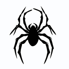 Vector Silhouette of Spider, Creepy Spider Illustration for Arachnid and Halloween Concepts