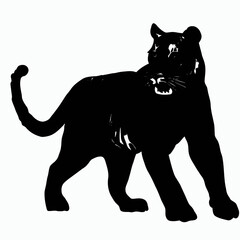 Vector Silhouette of Tiger, Powerful Tiger Graphic for Wildlife and Jungle Concepts