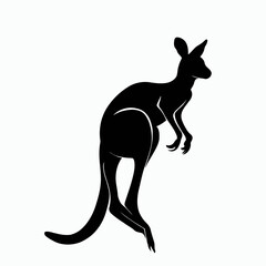 Vector Silhouette of Kangaroo, Leaping Kangaroo Graphic for Wildlife and Australia Themes