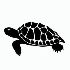 Vector Silhouette of Turtle, Wise Turtle Illustration for Animal and Ocean Themes