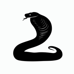 Vector Silhouette of Snake, Slithering Snake Illustration for Reptile and Wildlife Concepts