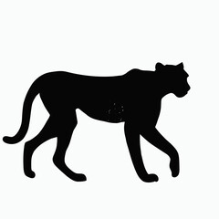 Vector Silhouette of Cheetah, Fast Cheetah Graphic for Wildlife and Nature Themes