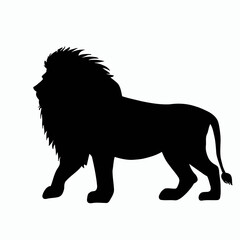 Vector Silhouette of Lion, Majestic Lion Illustration for Wildlife and Nature Concepts